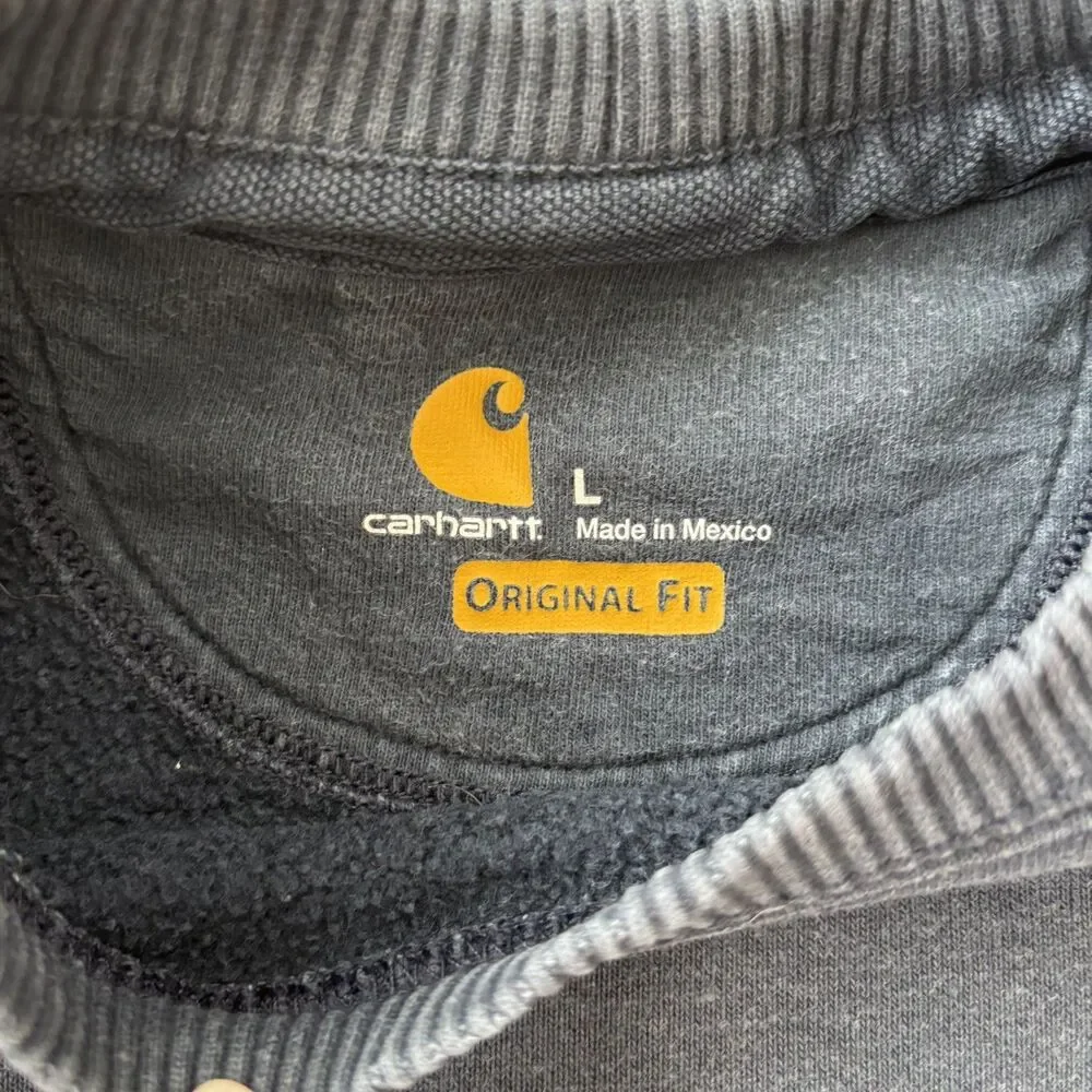 Carhartt Original Fit Navy Crewneck Pullover Sweatshirt Size L Gorpcore Workwear - Picture 3 of 11